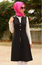 Siyah Yazlik Tesettur Yelek Modelleri Moda Stilleri Yelek Siyah