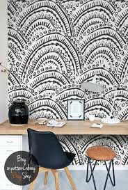 Black And White Mural Wallpaper Hand Drawn Abstract Pattern Black And White Vibrant Wallpaper Self Adhesive Reusable Removable Wall Mural 107 Removable Wall Murals Wall Murals Black White Wallpaper