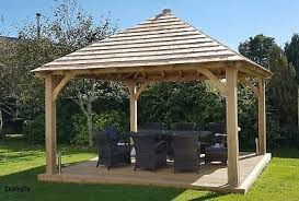 Solid Oak Gazebo Carport Outbuilding Hip Roof 5x5 M Ebay