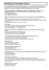 Gründung Der Vereinigten Staaten - Arbeitsblatt - Docsity