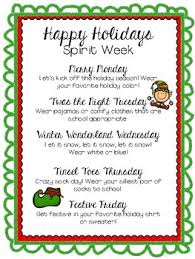 Be sure to share a photo, video, or even just a fun fact of what you learned today here! Holiday Spirit Week By Simply First Teachers Pay Teachers