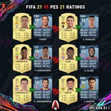 Псж баварияни ортда қолдирди 4. Austorfifa Fifa 21 Vs Pes 21 Rating Comparison Did You Facebook