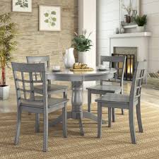 Modern design, strong metal frame, stable structure.made of high quality mdf coated with pvc and black powder coated steel frame.an excellent solution for the kitchen, living room and bar etc.practical and fashionable, this space saving dining set will provide a functional as well as relaxing place to. Lexington 5 Piece Wood Dining Set Round Table And 4 Window Back Chairs Antique Grey Walmart Com In 2021 Round Dining Table Sets Kitchen Table Settings Small Kitchen Tables