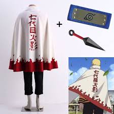3 Pcs Anime Naruto Costume 7th Hokage Cloak Cosplay Robe With Accessories In 2020 Naruto Costumes Anime Naruto Naruto