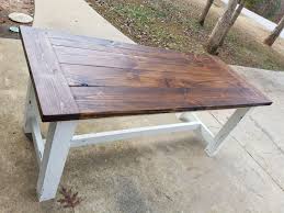 Rustic Two Tone Distressed Farmhouse Table That Ships To Your Door By Ngfoothillsfurniture Reclaimed Wood Coffee Table Farmhouse Table Build A Farmhouse Table
