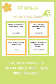 This skill is a trivia skill to test how well you know disney's moana. Moana Trivia Quiz Free Printable The Life Of Spicers