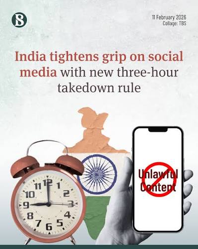 India's government said social media companies would have to take down  unlawful content within three hours of being notified about it, tightening  on Tuesday an earlier 36-hour timeline in what could be