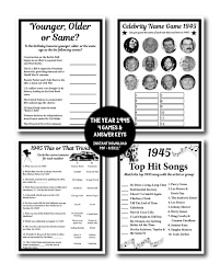 1945 birthday trivia game 1945 birthday parties fun games etsy trivia games trivia best part of me