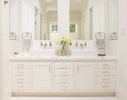 Master Bathroom White Vanity With Two Sinks And Large Mirrors Traditional Bathroom S Bathroom Vanity Bathroom Sink Vanity Farmhouse Sink Bathroom Vanity