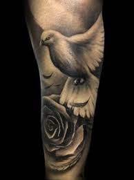 Bird And Rose Tattoo For Men Dove Bird Realistic Tattoos Google Search Realistic Bird Tattoo Dove Tattoos Bird Tattoo Men