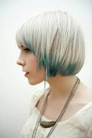 Blue Tipped Blonde Bob Short Hair Color Short Hair Styles Hair Styles