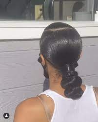 Low Knot Bun Video Low Ponytail Hairstyles Weave Ponytail Hairstyles Hair Ponytail Styles