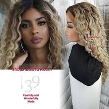 Ash blonde/dark human water wave wig