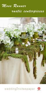 Top 23 Remarkable Rustic Wedding Centerpieces Moss Table Runner With Flowers And Ga Garden Wedding Decorations Moss Wedding Wedding Table Decorations Candles