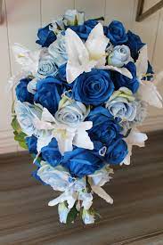 Cheap silk rose flower bouquet of rose bridal wedding decorative flowers silk mixed colors red white pink blue purple. Royal Blue Light Blue And White Silk Wedding Flowers Silk Wedding Flowers And Bouquets Online Love Is Blooming