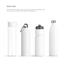 Download Sport Bottles Mockups Set In Packaging Mockups On Yellow Images Creative Store