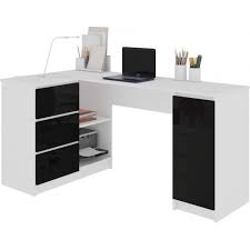 120 ex 114 l 145 1 h 76 8 p 81 cm bureau d angle alkor imitation chene et noir. Balaur Bureau Informatique D Angle Contemporain 155x85x77cm 3 Tiroirs Gloss Table Ordinateur Multi Rangements Blanc Noir Achat Vente Bureau Balaur Bureau Informatique Cdiscount