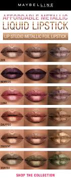 Makeup Trend Alert Maybelline Lip Studio Metallic Foil Metallic Liquid Lipstick Delivers A Smoot Metallic Liquid Lipstick Maybelline Lip Studio Maybelline Lip