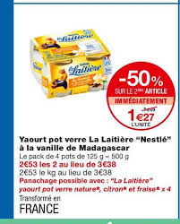 Je lance un appel : Offre Yaourt Pot Verre La Laitiere Nestle A La Vanille De Madagascar Chez Monoprix