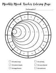 Halloween bat on the moon: Mood Tracker Monthly Coloring Book Pages 5 Months Of Etsy Bullet Journal Inspiration Mood Tracker Coloring Book Pages