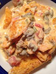 1lb Ground Beef 1 Can Rotel 1 Can Cream Of Celery Soup 16oz Velveeta Doritos Cook Meat Mix Rotel C Haitian Food Recipes Casserole Recipes Dorito Casserole