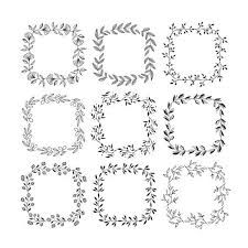 Squared Floral Wreaths Border Frames Svg Png Dxf Vector Etsy In 2021 Square Drawing Floral Border Design Wreath Drawing