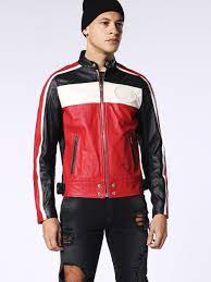 Diesel L Street Leather Jackets Red Xl Jackets Men Fashion Genuine Leather Jackets Leather Jacket Men Style