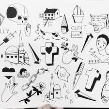 Contemporary Tattooing On Instagram Handpoke Flash By Fidjit Www Facebook Com Tttism Www Tttism Tumblr Com Tattoo Flash Sheets Hand Poke Flash Sheets