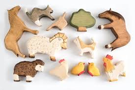 Wooden Set Baby Animal Play Set Organic Wood Toys Farm Etsy Farm Animal Toys Wood Toys Wooden Animal Toys