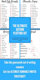 Romance Novel Cheatsheet Writing Outline Author Resources Writing A Romance Novel Tropes And Character Sheets Instant Download In 2020 Writing Outline Writing Romance Book Writing Tips