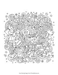 Each printable highlights a word that starts. Halloween Doodle Coloring Page Free Printable Pdf From Primarygames