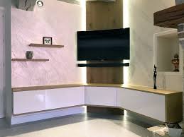 Sélection garantie.meuble tv en bois, copie d'ancien, de belle qualité. Meuble Tv Suspendu Avec Led Dans Un Angle