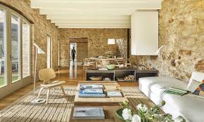 Une Maison En Pierres A La Decoration Contemporaine Planete Deco A Homes World Maison En Pierre Style Salon Decoration Contemporaine