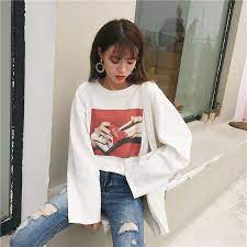 オーバーサイズのルーズ感がオシャレなシンプルプリントtシャツ 韓流ファッション ファッション tシャツ プリント