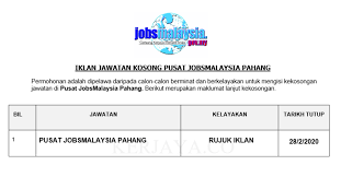 Portal jawatan kosong kerajaan dan swasta di malaysia, jawatan kosong, tip mendapatkan kerja, kerja kerajaan, jawatan kosong spa, kerja kosong terkini permohonan guru ganti sekolah rendah dan sekolah menengah 2019 online. Jawatan Kosong Terkini Pusat Jobsmalaysia Pahang Kerja Kosong Kerajaan Swasta