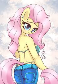 MLP FIM - Anthro Fluttershy With Jeans by Joakaha -- Fur Affinity [dot] net