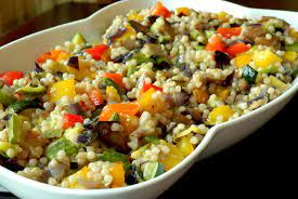 Mix until smooth, and use water to adjust to the consistency of honey. Israeli Couscous Salad With Roasted Vegetables The Taste Space