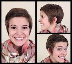 Show off a stunning face with a slightly grown out buzz cut look. Growing Out A Pixie Timeline Google Search Grown Out Pixie Growing Your Hair Out Pixie Haircut For Thick Hair
