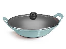 Panela De Ferro Fundido Azul Para Risoto Com Tampa De Vidro Risotto 5 Litros Paelleira De Ferro Frigideira E Panelas De Ferro Fundido Ferro Fundido Panelas