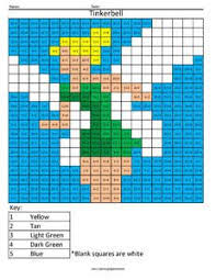 Disney Princess Multiplication And Division Coloring Squared Tinkerbell Disney Princess Coloring Pages Disney Princess Colors