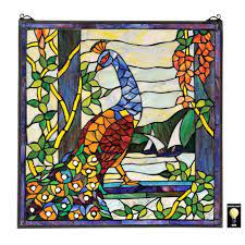 Modify yes / copy & trans no 1 prim you can stretch the window to fit your size. Peacocks Garden Stained Glass Window Design Toscano