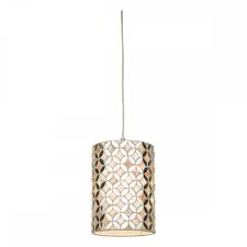 The shade has a cream diffuser to hide the bulb from view. Slim Cream And Mirror Easy Fit Lamp Shade Lighting Company