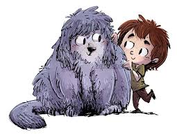 Boy With His Big Hairy Dog Ilustraciones Ninos Ilustraciones Infantiles