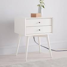 Mid Century Nightstand White Acorn West Elm Bedroomfurniture In 2020 Mid Century Nightstand Nightstand Decor White Nightstand