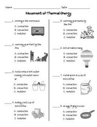 Movement Of Thermal Energy Ws Middle School Science Teacher Science Kindergarten Worksheets Middle School Science Classroom