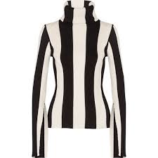 Black And White Striped Turtleneck Sweater Monsestriped Ribbed Stretch Knit Turtleneck Sweater 1 395 Liked On Polyvore Featuring Tops Sweaters Striped Turtleneck Sweater And Shorts Striped Sleeve