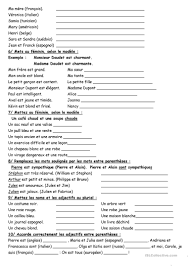 L'accord des adjectifs de couleur. Les Adjectifs Attributs Et Epithetes Francais Fle Fiches Pedagogiques