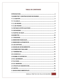 Tabla De Contenido Introduccion Pollos De Engorde Criadero De Pollos Pollo