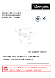 Charmglow Stainless Steel Operating Instructions Manualzz Com