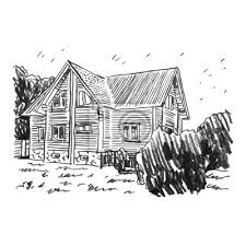 Durchsuche über 152.000 lizenzfreie fotos, illustrationen und vektoren. Eine Skizze Einer Hutte Vector Freihand Bleistiftzeichnung Wandposter Poster Die Landschaft Lodge Chalet Myloview De